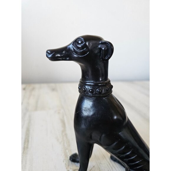 Greyhound statue dog puppy black unique - Picture 2 of 11